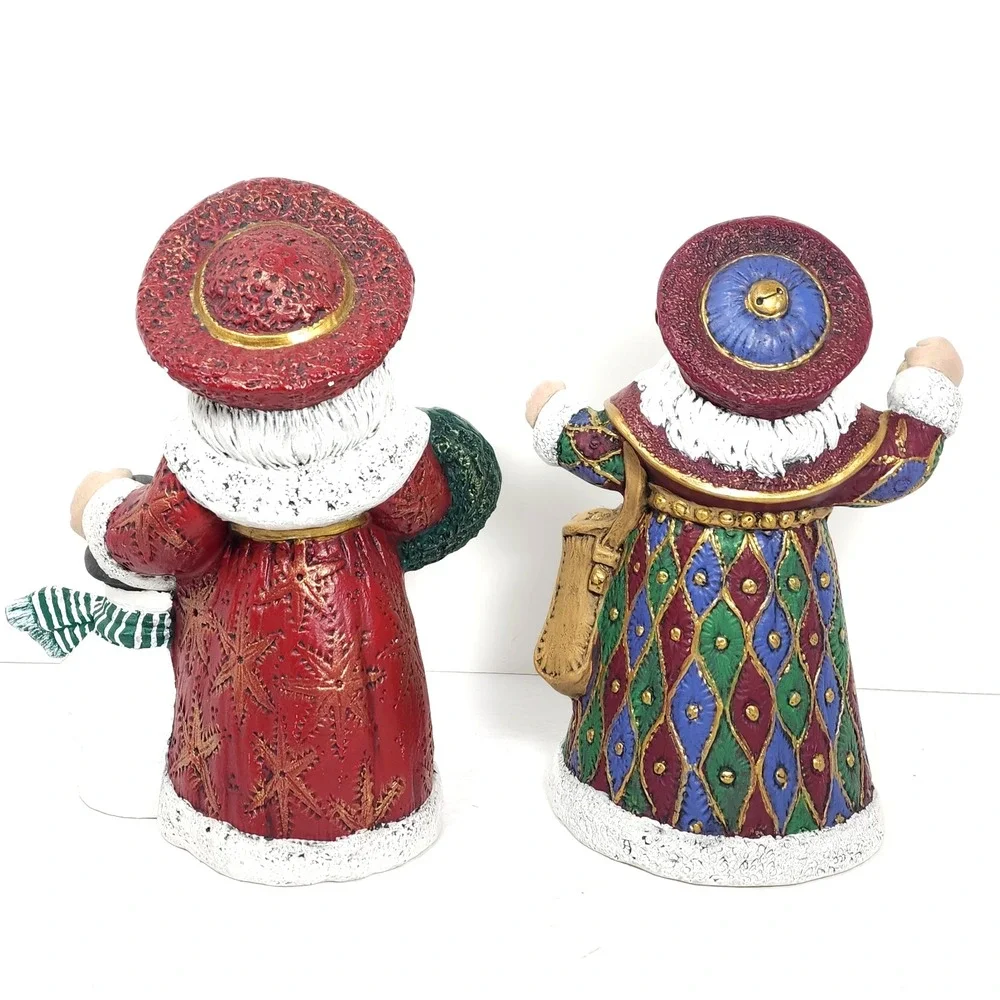 Lot of  2 Vintage Old World Santa's 1998/2000 Ceramic Figure Christmas‎ Decor